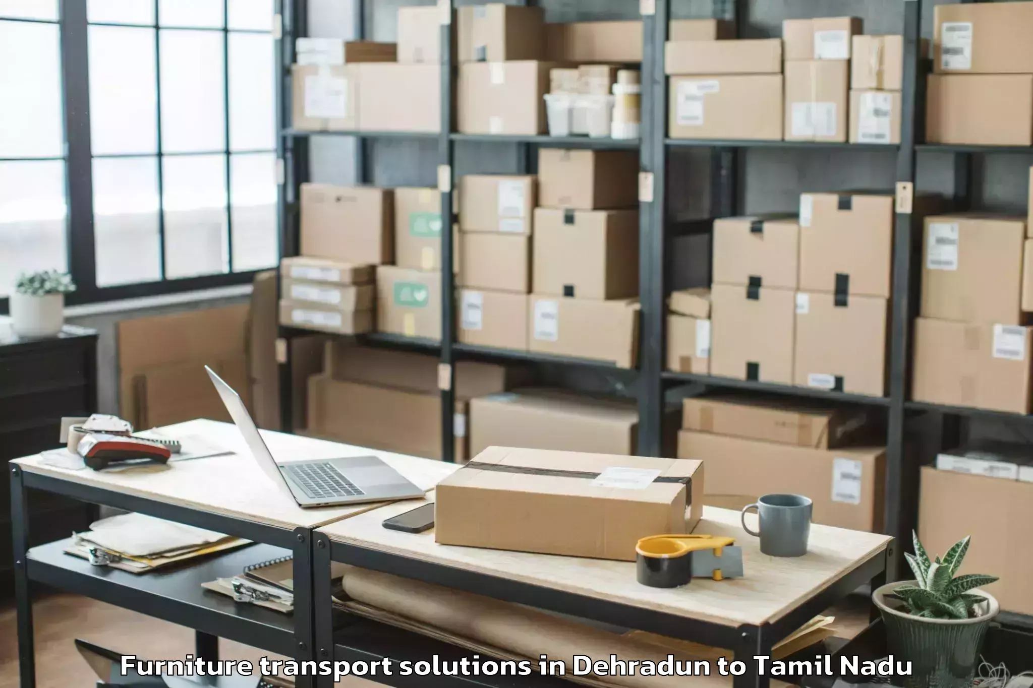 Reliable Dehradun to Udumalaipettai Furniture Transport Solutions